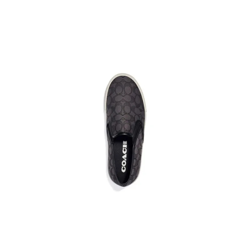 COACH Low Top Skateboard Shoes Men's Black-2