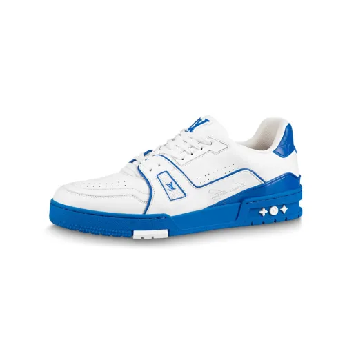 LOUIS VUITTON Trainer White Blue Signature