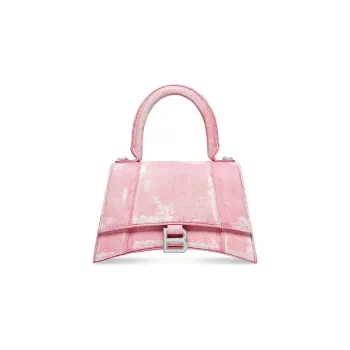 Balenciaga Hourglass Sheepskin Shoulder Bag, Crossbody Bag, Handbag Small Size Women's Pink