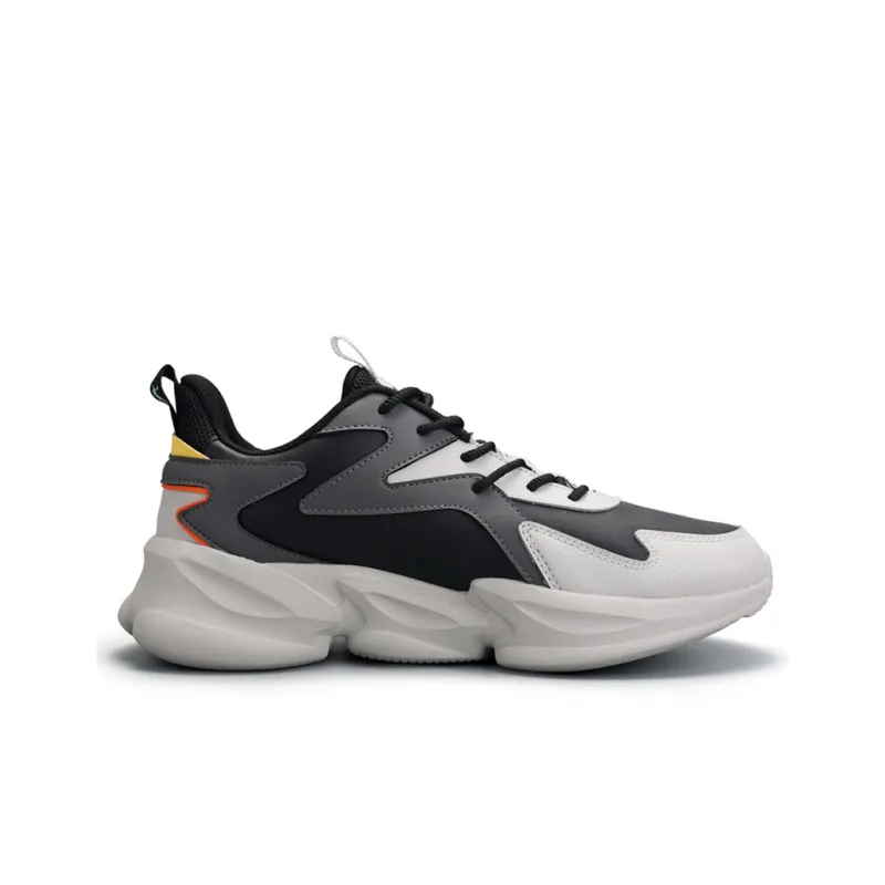 QIAODAN Low Top Casual Running Shoes Men's Black Gray-1