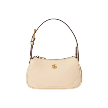 GUCCI Aphrodite Leather Shoulder Bag Handbag Mahjong Women's Ivory White