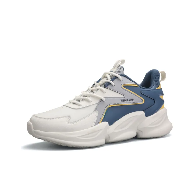 QIAODAN Waterproof And Breathable Lightweight Low Top Casual Running Shoes Men's White Blue-2