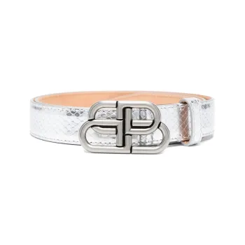 Balenciaga Leather Belts Women's Silver