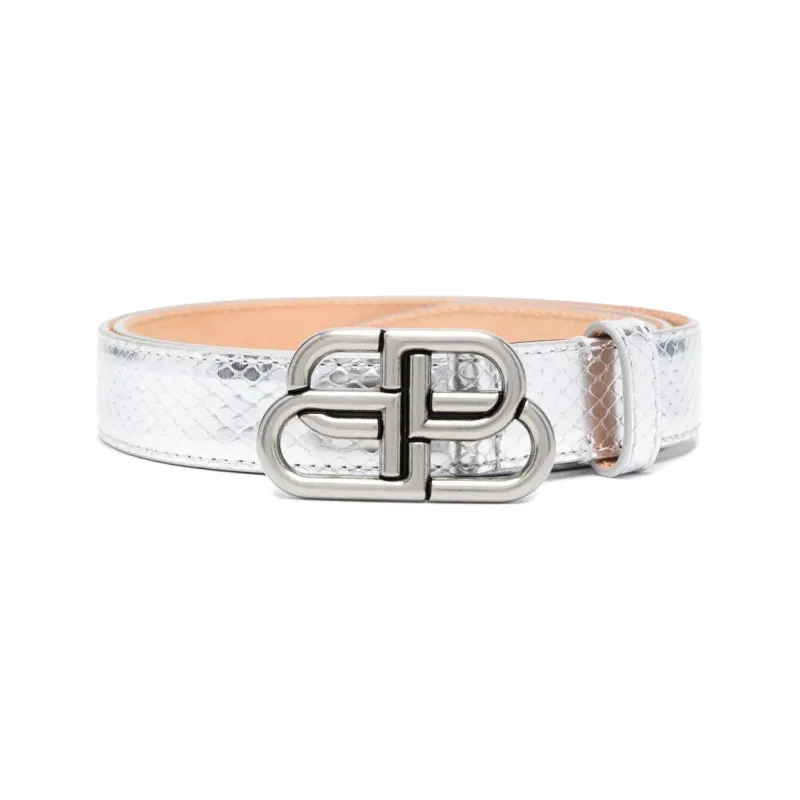 Balenciaga Leather Belts Women's Silver-0
