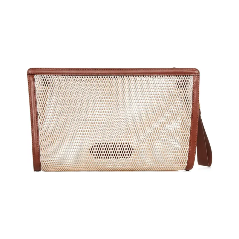 TOM FORD Fabric With Leather Clutch Men's Light Brown-1