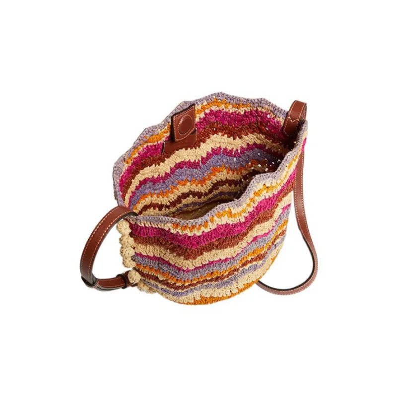 Vanessa Bruno Raffia Shoulder Bag Crossbody Bag Small Size Women's Multicolor-3
