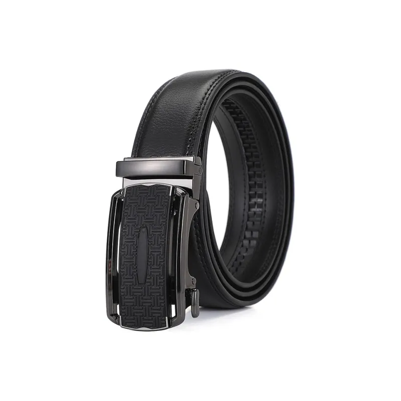 KENMO Subtle And Elegant Business Casual Convenient Automatic Buckle Width 3.5cm Gift Box Set Leather Belts Men's-0