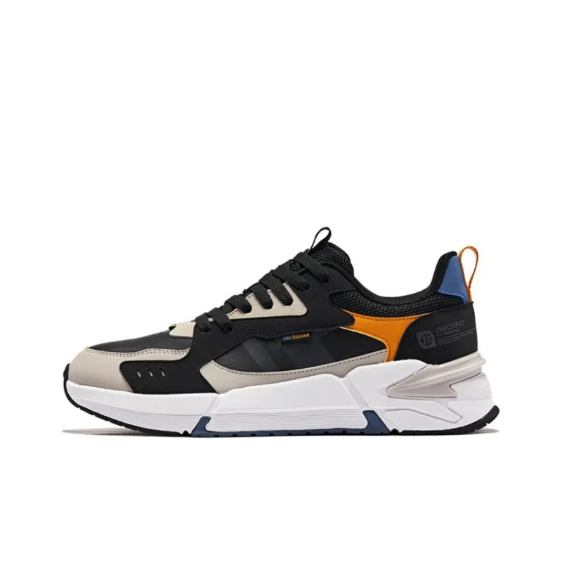 QIAODAN Anti-Slip And Wear-Resistant Breathable Low-Top Running Shoes Men's Black Gray Blue-0