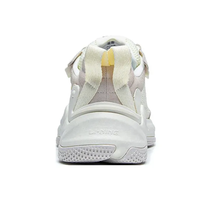 LiNing Nebula 2K Anti Slip Wear Resistant Low Top Sports Casual Shoes Women's Ecru-3