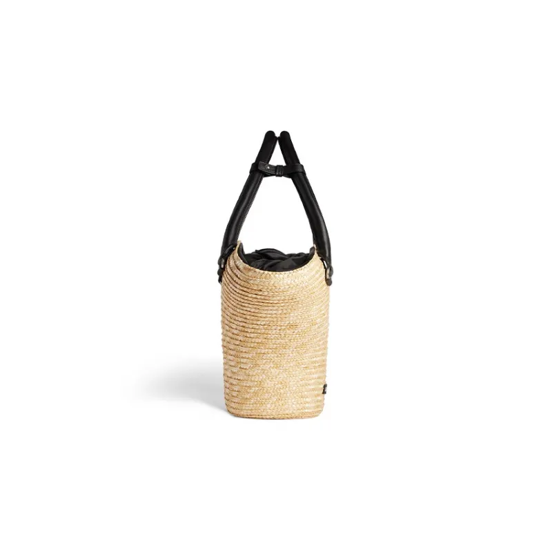 Balenciaga Straw Handbag Medium Size Women's Natural-2