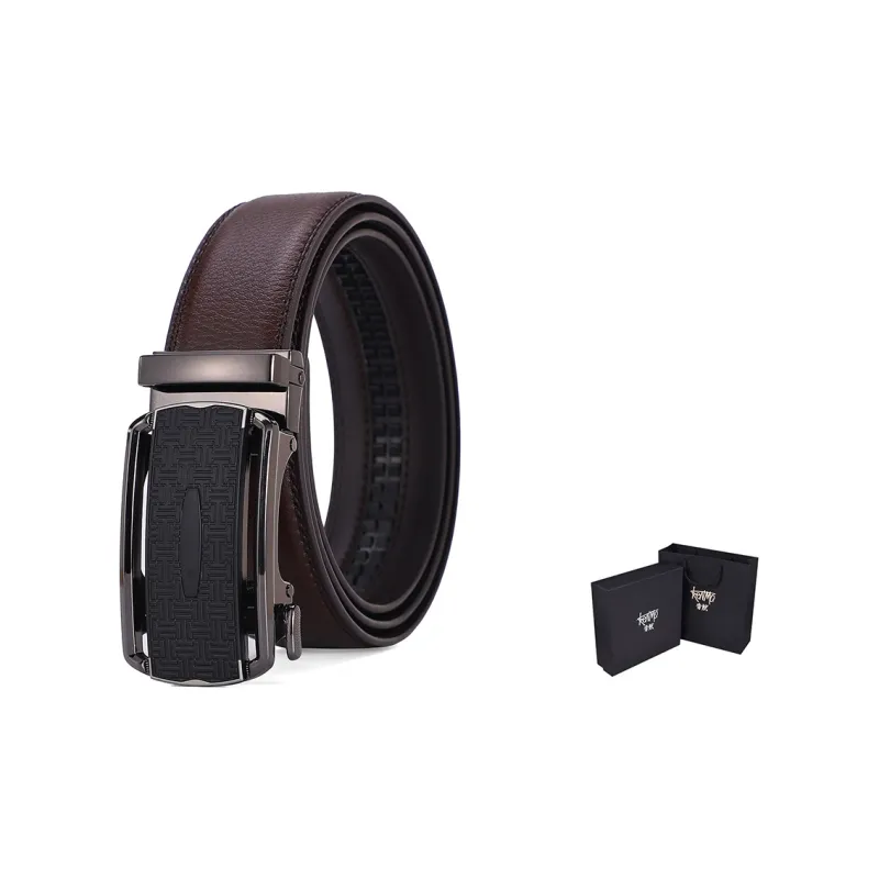 KENMO Subtle And Elegant Business Casual Convenient Automatic Buckle Width 3.5cm Gift Box Set Leather Belts Men's-8