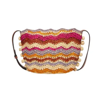 Vanessa Bruno Raffia Shoulder Bag Crossbody Bag Small Size Women's Multicolor