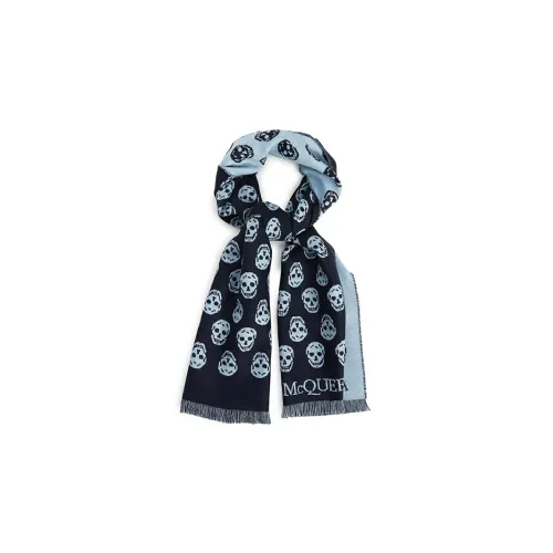 Alexander McQueen Knit Scarves Unisex Blue/Black