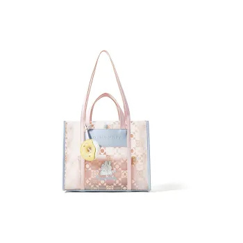 Miffy PVC One Shoulder Portable Tote Large Size Women's Blue Pink/White