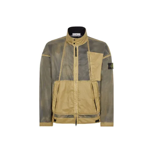 STONE ISLAND Hand Sprayed Jackets Men Dark Beige