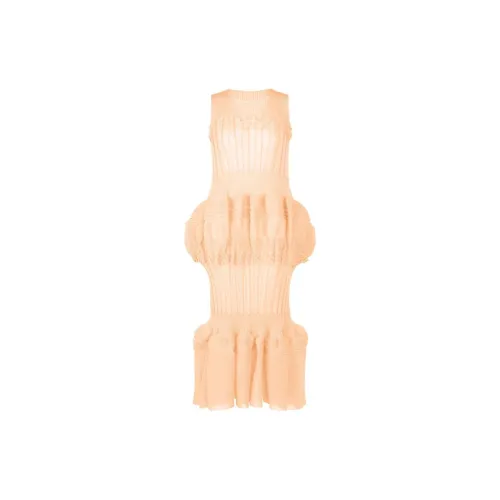 ISSEY MIYAKE Sleeveless Dresses Women's Light Beige