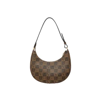 VANESSA HOGAN Fabric Shoulder Bag Hobo Handbag Women's Blue/Black