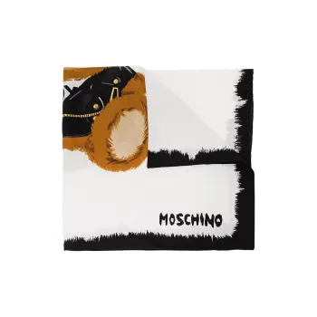 MOSCHINO Silk Scarves Unisex White