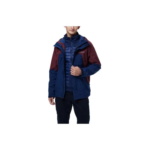 Columbia Windbreaker Jackets Men Blue/Red