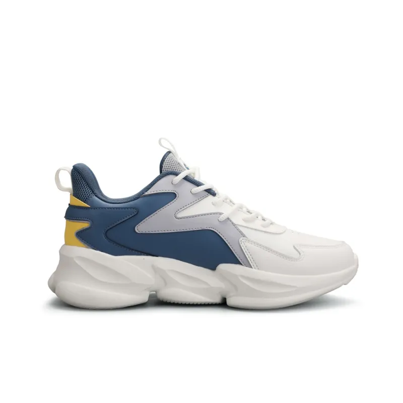 QIAODAN Waterproof And Breathable Lightweight Low Top Casual Running Shoes Men's White Blue-1