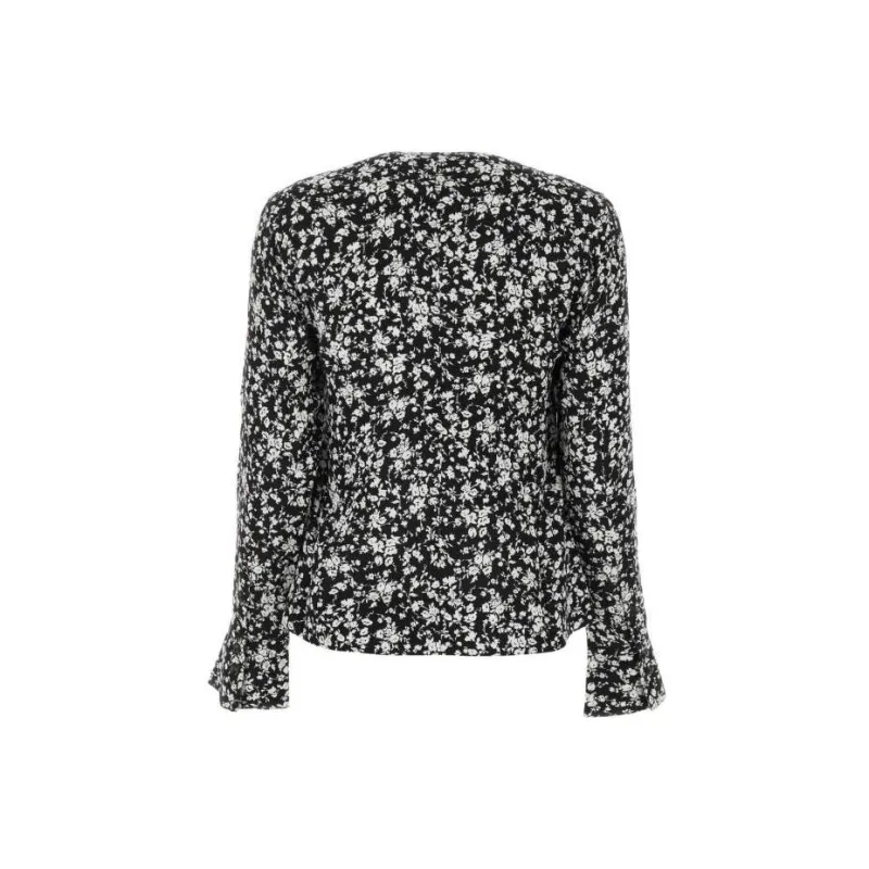 GANNI Floral print Crepe Blouse-1