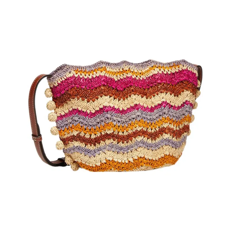Vanessa Bruno Raffia Shoulder Bag Crossbody Bag Small Size Women's Multicolor-1