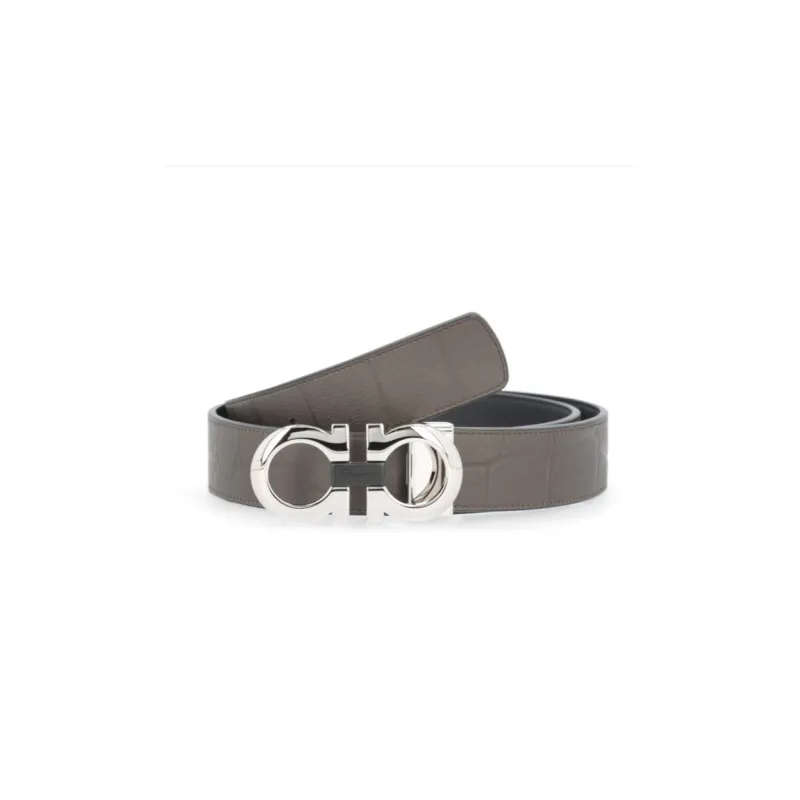 FERRAGAMO Double Sided Smooth Buckle Belt Men's-0