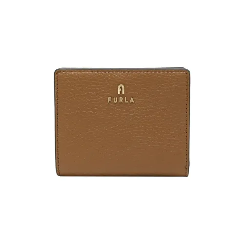 Furla Grain Leather Card Holder, Wallet Women's Brown
