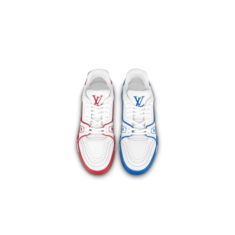 LOUIS VUITTON Lv Trainer Sneakers 'White Blue Red'-3