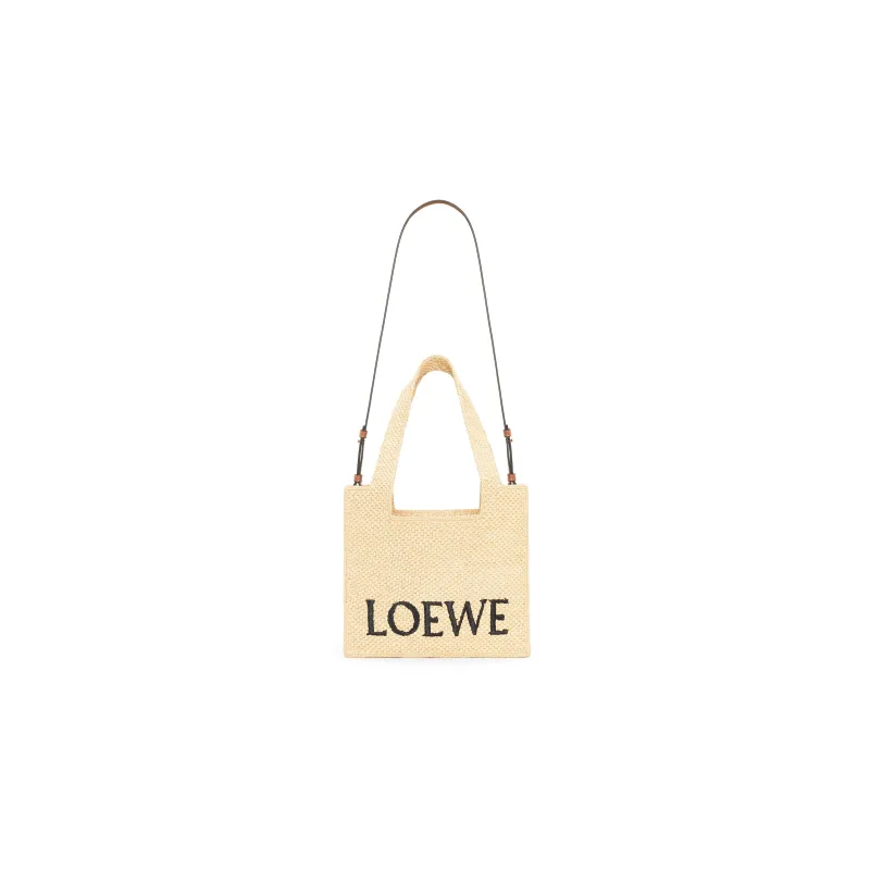 LOEWE Medium Font Tote In Raffia Natural-1