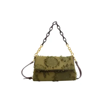 JANE KLAIN Canvas Bag, Small Square Bag, Shoulder Bag, Crossbody Bag Regular Women's Green