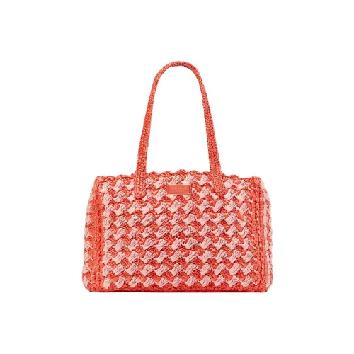 Kate Spade Manhattan Woven Stripes Tote Bag Shopping Bag Handbag Shoulder Bag Women's Beetle Red