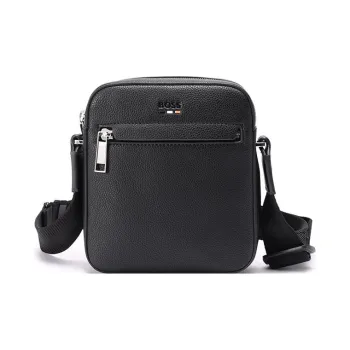 HUGO BOSS Polyester Crossbody Bag, Shoulder Bag Men's Black