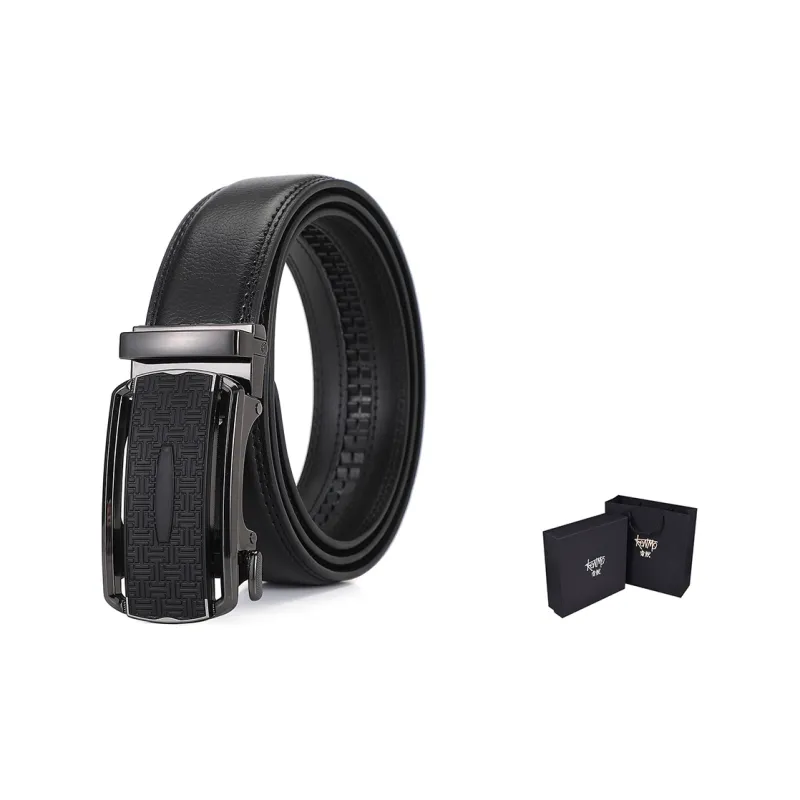 KENMO Subtle And Elegant Business Casual Convenient Automatic Buckle Width 3.5cm Gift Box Set Leather Belts Men's-7
