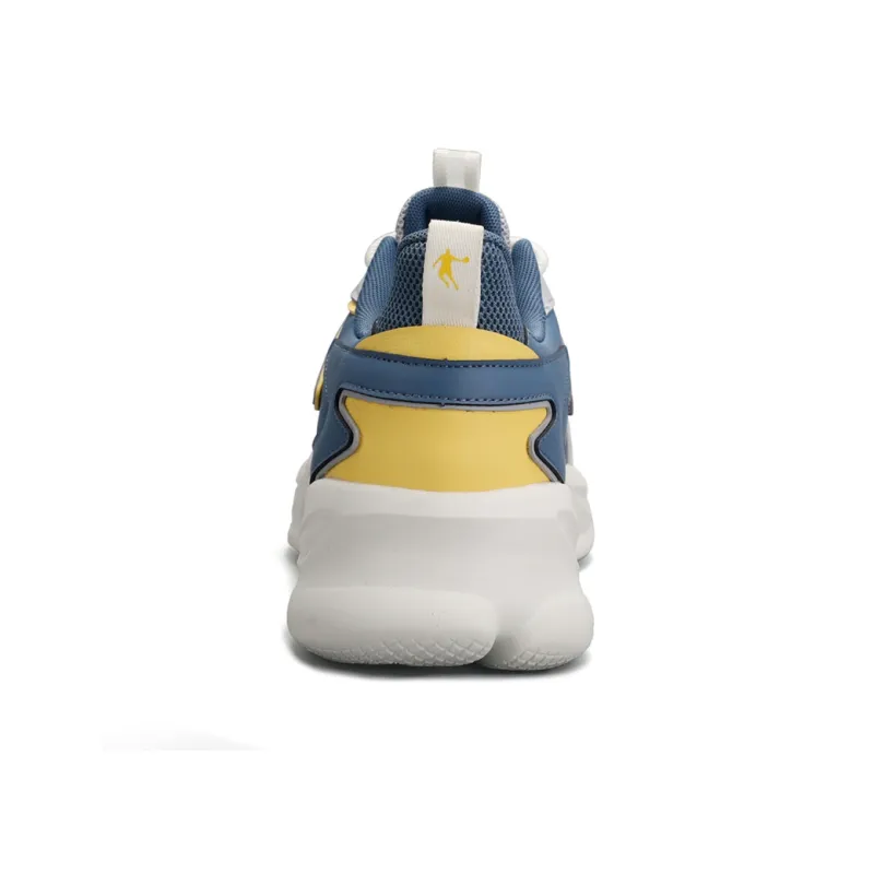 QIAODAN Waterproof And Breathable Lightweight Low Top Casual Running Shoes Men's White Blue-4