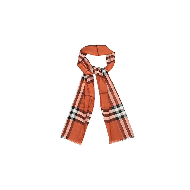 Burberry Silk Scarves Women's Brick Red-1