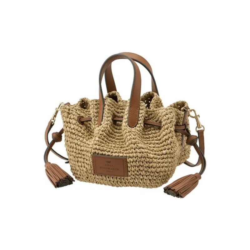 Anya Hindmarch Raffia Shoulder Bag Crossbody Bag Handbag Women's Light Brown-2