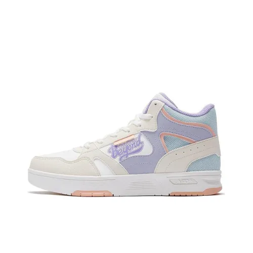 361° Anti-Slip Wear-Resistant Mid-Top Skateboard Shoes Women's White Blue Purple