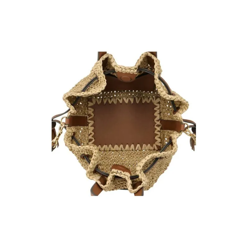 Anya Hindmarch Raffia Shoulder Bag Crossbody Bag Handbag Women's Light Brown-5