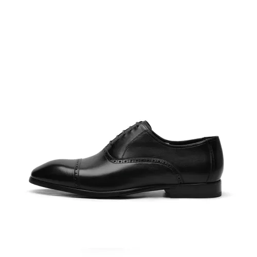 GOLDLION Dress Shoes Men Low-Top Black