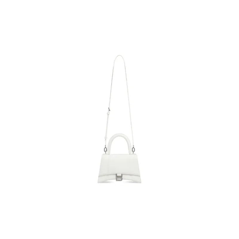 Balenciaga Hourglass Fabric Shoulder Bag, Crossbody Bag, Handbag Trumpets Women's White-1