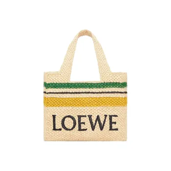 LOEWE Raffia Fiber Tote Bag Shopping Bag Handbag Small Size Women's Natural