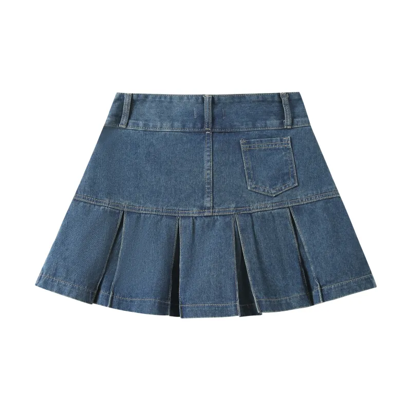 EIDOLON GRAIN Denim Short Skirts Women's Blue-1
