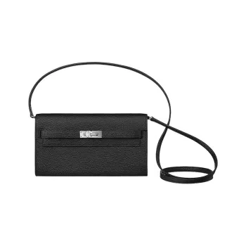 HERMES Kelly To Go Mysore Goat Skin Shoulder Bag Crossbody Bag Women's 89 Noir Black