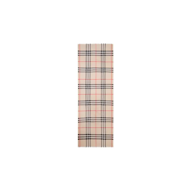 Burberry Check Wool Silk Scarf-0