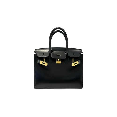 HERMES Birkin Box Leather Birkin Bag Handbags Regular Women's Noir Black