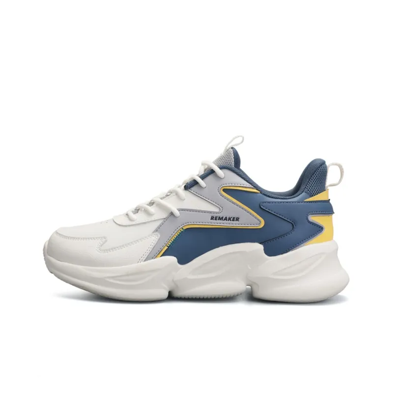 QIAODAN Waterproof And Breathable Lightweight Low Top Casual Running Shoes Men's White Blue-0