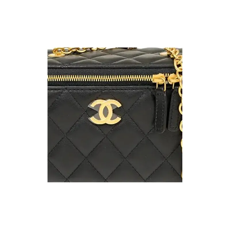 CHANEL Sheepskin Box Bag, Shoulder Bag, Crossbody Bag Women's Black-4