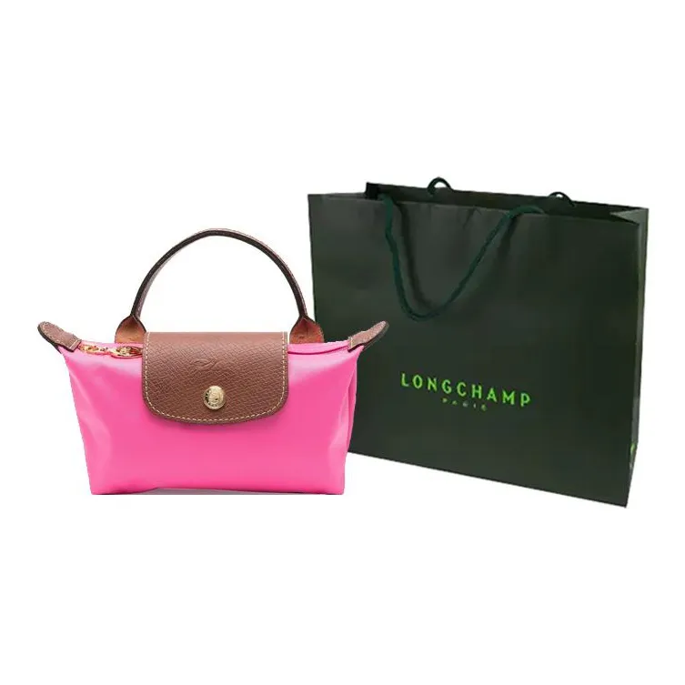 LONGCHAMP Le Pliage Recycled Canvas With Leather Trim Canvas Bag Dumpling Bag Handbags Regular Women's Candy Pink-5