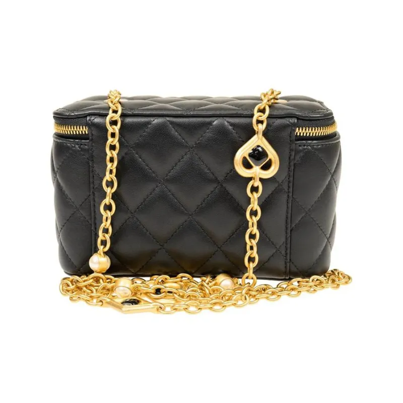 CHANEL Sheepskin Box Bag, Shoulder Bag, Crossbody Bag Women's Black-2